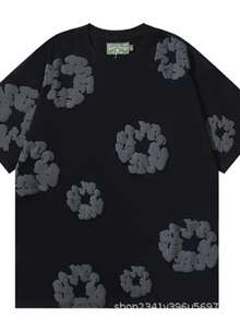 Foam Donut Printed Kapok Short-Sleeved Casual T-Shirt Cover For Men WomenNew Style - 黑色 - 查看 6