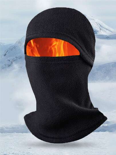 Deportes de invierno al aire libre - Máscara facial de forro polar sólido cálida para el invierno, con pantalla táctil, gruesa, multifuncional para deportes al aire libre, ciclismo, cuello y manga para el viento, gorro de esquí, máscara facial para esquí adecuada para ciclismo y senderismo