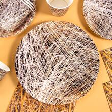 1 Set Gold Foil Disposable Plates, Napkins And Cups, Serves 10 Guests, Disposable Paper Plates Party Supplies Suitable For Birthday, Wedding, Party, Family Picnic - Multicolor - View 5