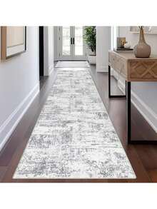 1PCS  Abstract Carpet Runners Non-Slip  Extra Long Faux Wool Rug Runners For Hallway Machine Washable Low Profile Floor Carpet For Indoor Hallway Kitchen Bedroom Entrance 65x180cm - Grey - View 11