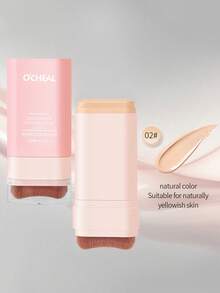 1支装自然妆效保湿防水持久不晕染亮泽旋转粉底棒，带刷头，打造无瑕妆容 - 彩色 - 查看 8