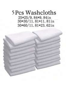 1-50条装白色简约面巾，酒店专用无绒毛巾，柔软吸水面巾，浴室用品 - 彩色 - 查看 7