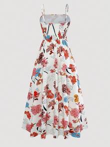 两件套女士优雅碎花雪纺连衣裙和外套套装，浪漫约会、度假春夏装扮 - 彩色 - 查看 9