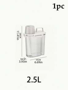 1个1.75升/2.5升/3升储物容器，家用防虫防潮密封储物罐，带盖，便携式防漏食品储物盒，适用于存放谷物、坚果、面粉和大米，厨房收纳整理用品，厨房配件 - 白色 - 查看 11
