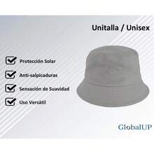 Sombrero de cubo. Sombrero de Pescador para Mujer y Hombre. Bucket Hat Unisex Clásico. Ligero, Cómodo y Suave al Contacto, Ideal para la Ciudad o la Playa. - Gris - Ver 4