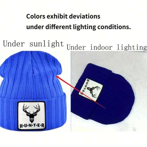 Gorro de punto unisex, a prueba de viento y cálido, con diseño de bordado de animales, adecuado para deportes al aire libre, invierno