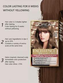 L'Oreal Excellence Parisian Chic Hair Color 6.41 172ml,Full Gray Coverage,Nourishing Care,Easy & Clean Application,Gentle & Pleasant Fragrance.172ml/5.82fl.Oz - 6.41 - View 8