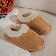 Women Slippers Fashion Anti-Slip Soft Sole Outdoor Indoor Warm Comfort Men Casual Plush Winter Snow Boots - 棕色 - 查看 6
