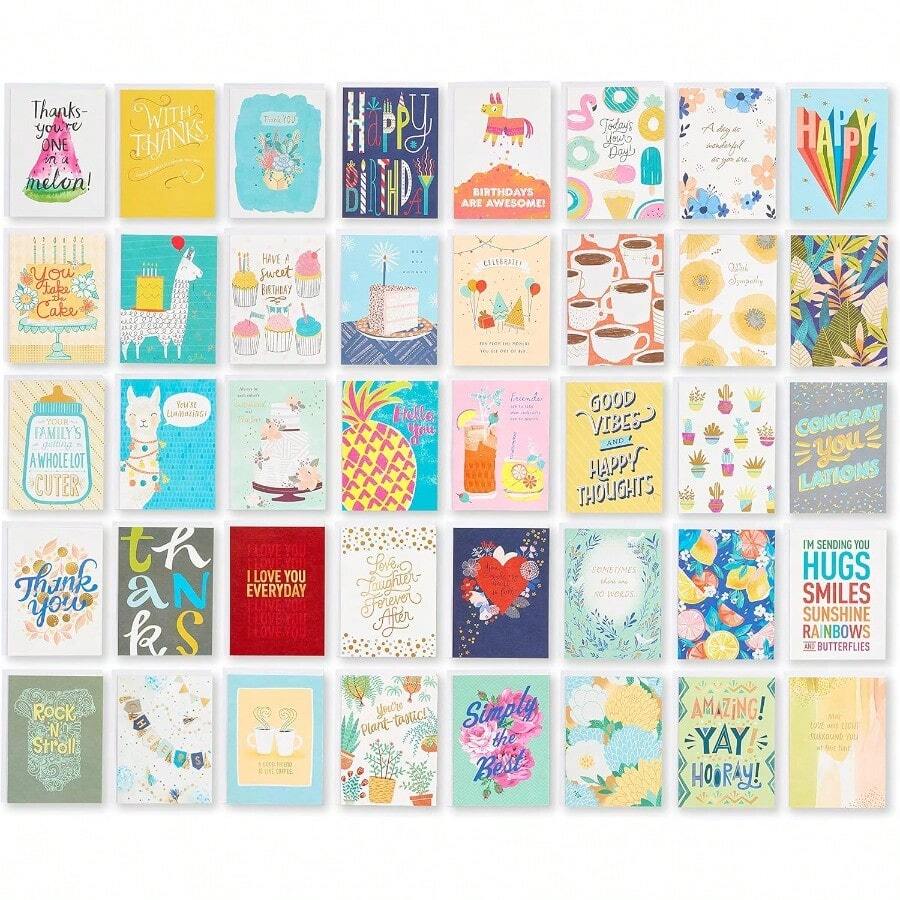 American Greetings Deluxe All Occasion Cards With Envelopes - Birthday Thanks Congrats And More 40-Count - 生日感謝祝賀和更多 - 查看 1