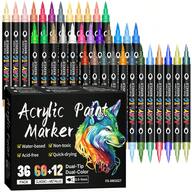 144/96/72/48/24 couleurs Ensemble de stylos marqueurs acryliques à double pointe, longue durée et résistant à la décoloration, idéal pour les artistes, les illustrations, l'artisanat, les livres de coloriage et les projets DIY sur papier, tissu, bois, pierre, plastique, verre, céramique, citrouille et plus encore. Excellent cadeau pour les étudiants, les adultes, Thanksgiving, Halloween, Noël