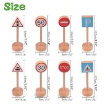 1 Box Wooden Traffic Safety Sign Toys, Wooden Role Play Toys, Traffic Signs And Signal Lights | Educational Toys, Car Accessories, Birthday Gift, Christmas Gift, Suitable For Boys And Girls 3+ Years Old - Wooden Toys - View 2