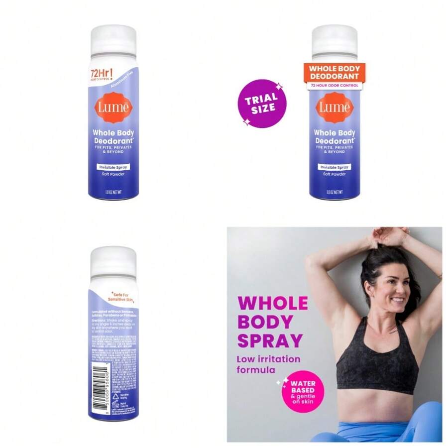 Whole Body Women's Deodorant - Trial Size Spray Deodorant - Aluminum Free - Soft Powder - 1.0oz - 1 - 查看 1