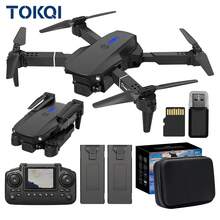TOKQI 2025 Entry-Level Drone, Equipped With 3 Batteries - WiFi FPV Real-Time Video, Foldable Remote Controller, 360° Stunt Flip, Dual HD Cameras, Full Protection Frame - Outdoor Flying & Holiday Gift Set - Black - View 2