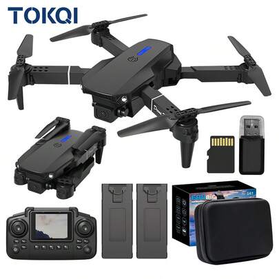 TOKQI 2025 Entry-Level Drone, Equipped With 3 Batteries - WiFi FPV Real-Time Video, Foldable Remote Controller, 360° Stunt Flip, Dual HD Cameras, Full Protection Frame - Outdoor Flying & Holiday Gift Set
