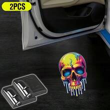 Multi-Pack Car Battery Powered LED Welcome Lights - Universal Car Door Decorative Atmosphere Lights - Suitable As Halloween, Valentine's Day, Thanksgiving, Christmas Gifts - Easy To Install, Personalized And Practical. - Bright Black - View 31