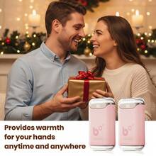 USB Rechargeable Hand Warmer, Equipped With 3000 MAh Battery, One-Second Start-Up Fast Heating, Double-Layer Four-Side Heating, Digital Display Of Power, Five Adjustable Temperatures, Mini Portable Hand Warming Devices - Hồng - Xem 8