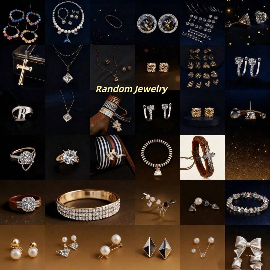 Random Jewelry,Sunshine Jewelry Set - Vibrant Yellow Gemstone Collection For Women, Elegant Necklace Earrings Bracelet Gift Box For Mom Wife Girlfriend & Daughter, Perfect Birthday & Anniversary Present - 彩色 - 查看 1