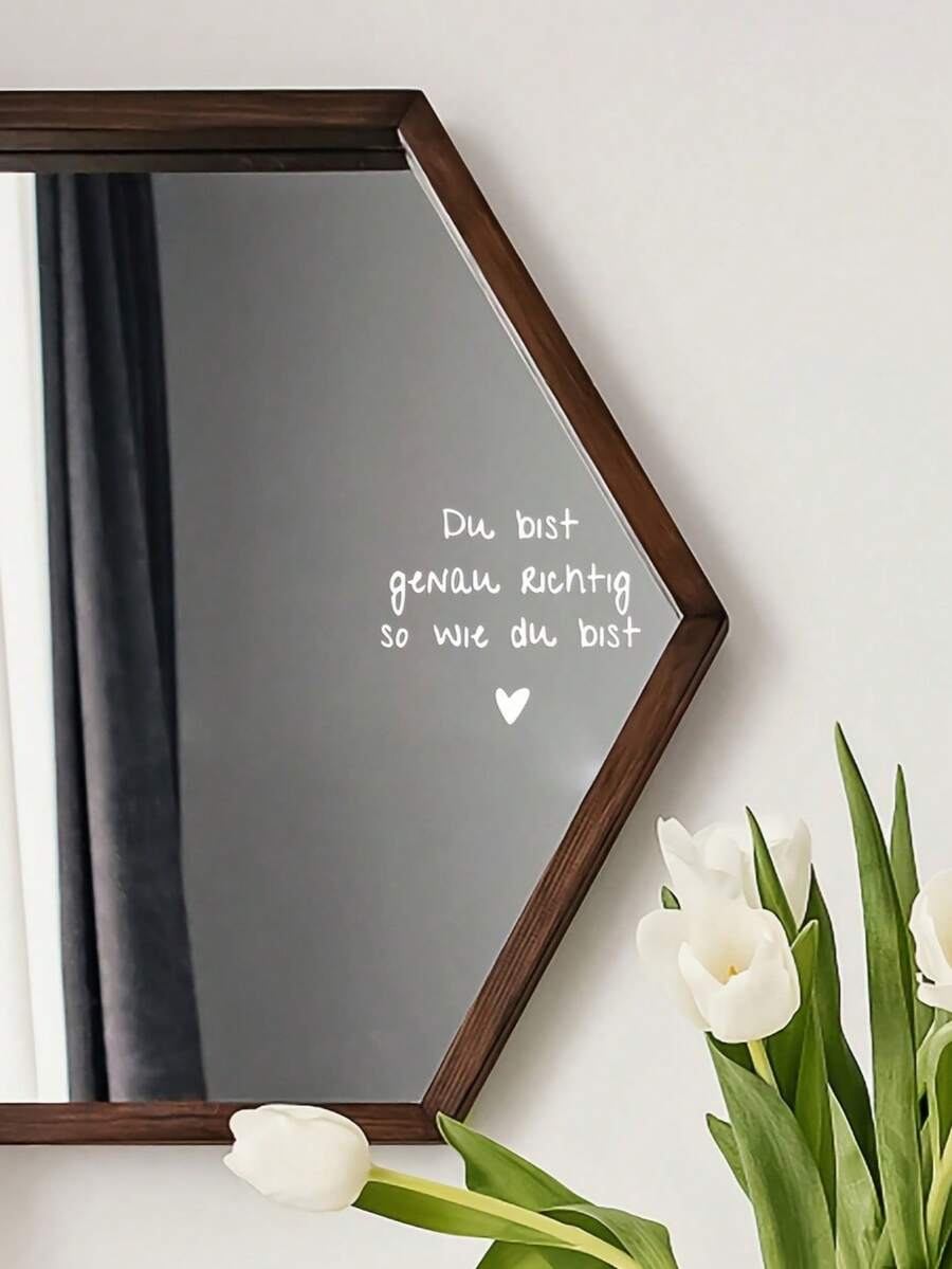 Bộ 1/2 miếng dán gương chống thấm nước truyền cảm hứng "You Are Right" - Miếng dán tường năng lượng tích cực/khẳng định tích cực với họa tiết trái tim | Thích hợp cho phòng tắm, gương trang điểm, cửa ra vào, cửa sổ & trang trí nhà cửa, phụ kiện trang trí nhà cửa truyền cảm hứng - Nhiều màu - Xem 1