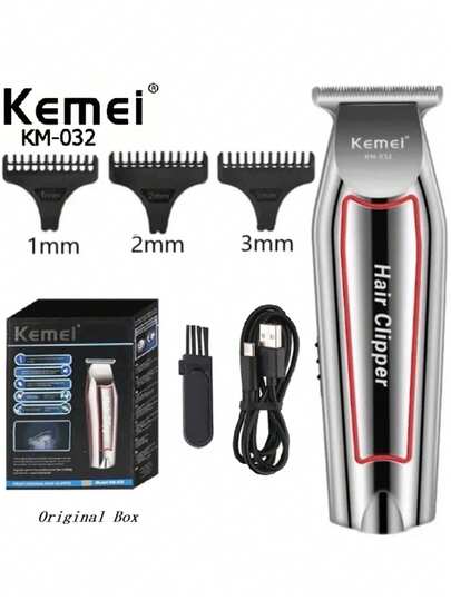 Kemei Recortadora de cabello Kemei, recortadora de barba eléctrica para hombres, máquina de cortar el cabello, kit de aseo KM-032