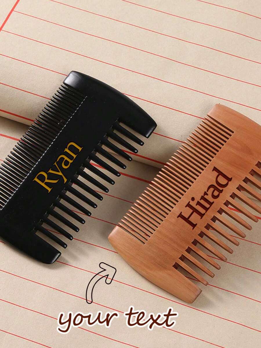 Lược tùy chỉnh, Tên khắc, Lược gỗ, Lược chải tóc, Gỗ gia dụng Gỗ nguyên khối Tĩnh điện Rụng tóc Nam và Nữ Dài, Quà tặng Giáng sinh - Nhiều màu - Xem 1