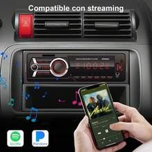 Reproductor Bluetooth para coche, reproductor MP3 para coche, pantalla LED, salida de audio RCA de 4 canales, compatible con MP3 - Negro - Ver 4