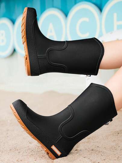 Waterproof Rain Boots For Women, Fashionable Outdoor All-Season Slip-Resistant Lightweight Rubber Shoes, Suitable For Kitchen