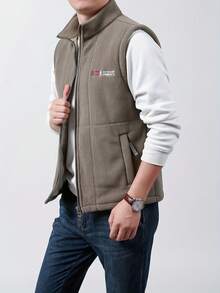 Men Vests - Khaki - View 6