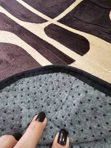 Extra Large Decorative Rug For Living Room/Bedroom, 2.0 X 2.4m, Printed Velvet Luxury Decor. - Brown - View 4
