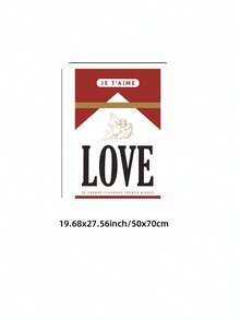 1pc Frameless Vintage Red Love Poster Wall Art, Retro Chic Wall Decor, Cute Love Aesthetic Print, Coquette Room Decor For Bedroom, Dorm & Living Room | Vintage Style Gift With Floral Accents - Multicolor - View 13