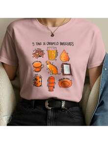 Creative Printed T-Shirt | Brazilian Culture With Exclusive Artwork | Various Colors Available - 粉色 - 查看 2