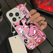Funda de Teléfono de Dibujos Animados G-Gloomy Bear para 17 6 15 14 13 12 11 Pro Max Plus Funda de Teléfono Plateada Colorida - Z1 - Ver 13