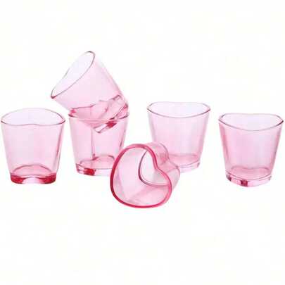 Juego de 6 uds de Material acrílico en forma de corazón, vasos de chupito, taza de corazón de Tequila para de whisky LREI