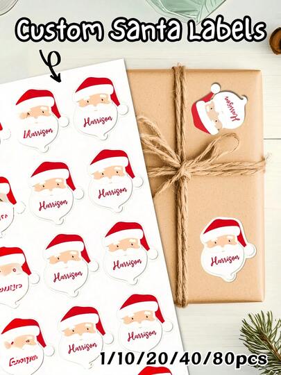 1/10/20Pcs Custom Christmas Gift Label, Christmas Decor, Custom Name Gift Tags, Personalize Christmas Labels, Christmas Stickers, Custom Name Tags Christmas,Gift Stickers,Gift Labels,Christmas Gift Tags,Stickers For Presents,Sticker For Gifts,Custom Christmas Tag,Christmas Present Label Santa Name Gift Sticker,