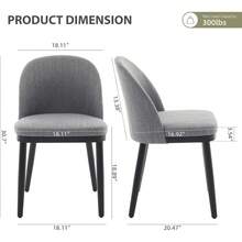 strundghti Upholstered Dining Chairs Set Of 2/4/6,Modern Fabric Kitchen Side Chairs With Thick Cushions And Wood Legs,Comfy Dining Room Chairs With Curved Backrest For Restaurant/Cafe - Xám-4 chiếc - Xem 2