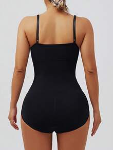 1pc High Waist Snap Closure Shapewear Bodysuit, Tummy Control Waist Cincher, Butt Lifter, Body Shaper For Women - Black - View 4