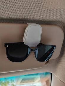 Giá đỡ kính xe hơi, kẹp kính râm, hộp đựng kính da từ tính, kẹp thẻ vé xe hơi, phụ kiện che nắng xe hơi, đồ dùng cần thiết cho xe hơi, phụ kiện xe hơi dễ thương, đồ dùng du lịch, phụ kiện ngày lễ, quà tặng unisex - Nhiều màu - Xem 8