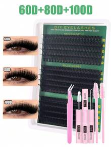 600/570/300/290/270Pcs Lash Extension Kit, DIY Lash Extension Kit, (10-16mm) Individual Lashes Clusters Kit D Curl Eyelash Extension Kit With Bond And Seal And Lash Applicator Tool, Lashes Kit For Daily Use, Party, Travel, Or As A Gift For Your Family And Friends, Lash Clusters, Lash Glue,Colle False Eyelashes Duo,Makeup Lash Clusters Kit,Lashes,Eyelashes,Fake Lashes - 彩色 - 查看 10