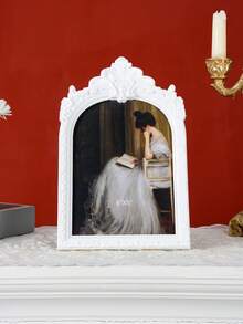 1个复古黑白拱形花卉装饰相框，复古欧式温馨家居桌面装饰照片展示框，适用于照片展示、家居装饰和摄影道具 - 彩色 - 查看 8