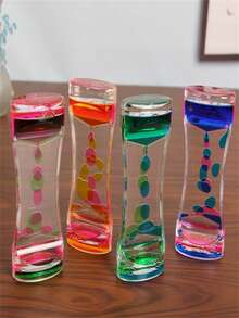 1 pieza Temporizador de líquido acrílico - Temporizador de gota de aceite de doble color - Temporizador decorativo para escritorio, estantería y mesita de noche - Sin batería - Regalo único para el Día de la Madre y el Día de San Valentín - Multicolor - Ver 6