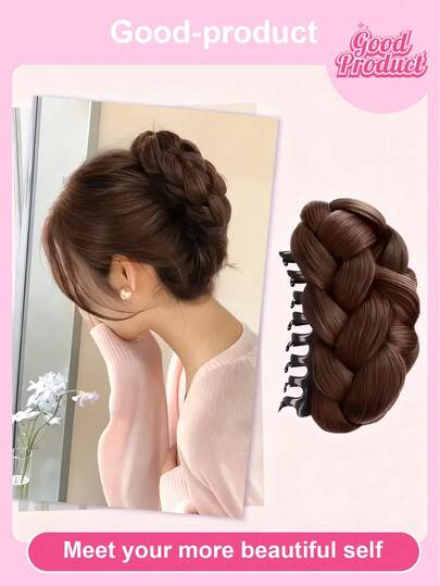 1pc Elegant Women's Fluffy Hair Scrunchie - Made Of High-Temperature Fiber, Natural Voluminous Bun, Multifunctional Women's Styling Accessory, Hair Tie, Suitable For Daily Outings, Dates, Parties. Synthetic Hair Texture, Enhances Feminine Charm. It Is The Top Choice For Halloween And Christmas Costume Styling, Also An Ideal Holiday Gift For Friends.
