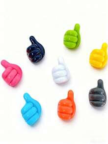 100pcs Random Color Multi-Purpose Thumb Shaped Wall Hooks - Fashionable Style, Self-Adhesive Installation Base, Easy To Install In Dorm, Kitchen, Bedroom - No Nails Needed - Multicolor - View 5