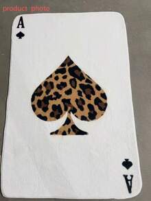 1pc Autumn Carpet, White Rug, Playing Card Theme, Party Photo Prop, Decorative Carpet, Bedroom Decor, Small Rug, Carpet, Home Decor, Living Room Carpet, Small Living Room Rug, Bedroom Carpet, Living Room Home Decor, Outdoor Rug, Washable Carpet
