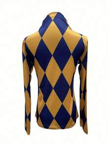 2024 New Spring/Autumn Women Printed Long Sleeve T-Shirt, Slim Fit Mock Neck Casual Undershirt - Yellow - View 3