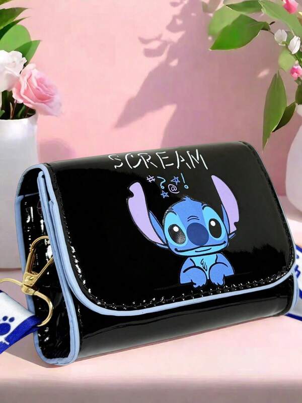 Disney Stitch Bag Shoulder Bag Cute Cartoon Crossbody Bag Mini Square Bag Fashion Coin Purse For Boys And Girls For Lipstick, Brush, Skincare, Mobile Phone, Coin, Small Items, For Home, Gift, Vacation And Festival Halloween Christmas Multifunctional Use