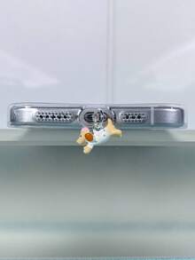 1 cái Nút bịt chống bụi hình chú chó nhỏ giọt dầu bằng hợp kim tương thích với cổng sạc Type-C, cổng sạc dữ liệu. Tương thích với Mi Oppo Vivo iPhone5-17, Tai nghe - trắng - Xem 3