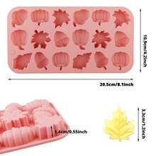 1个硅胶慕斯蛋糕模具，南瓜、树叶、松果造型烘焙模具，慕斯硅胶模具，可用于制作蛋糕、慕斯、巧克力、糖果、蜡烛、手工皂，节日礼物 - 粉色 - 查看 5