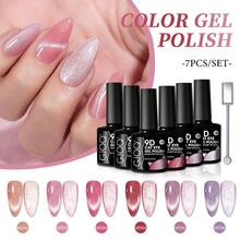 7 ml /0.24 oz christmas gel polish set - /LED light curable, desmontable gel polish, sin formaldehído y color intenso de vino rojo de larga duración, adecuado para el salón y la manicura casera, DIY gel polish con gel brush, contiene cambio de temperatura, ojo de gato, efecto de color sólido. Esmalte de uñas en gel de color sólido para manos y pies, / aplicación de esmalte de uñas en gel requiere luz LED, esmalte de uñas permanente, gel de esmalte de uñas, cuidado de uñas, esmalte de uñas en gel multicolor, esmalte de uñas a base de agua - Rosa - Ver 12