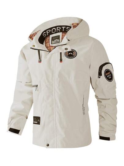 Chaqueta de aventura ligera de una sola capa para hombres con triple protección contra el agua, el viento y otros elementos, ideal para senderismo y montañismo.