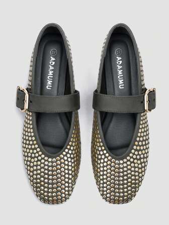 新款女士高端时尚舒适水钻平底鞋，可爱设计，适合日常穿着，适合假期和夏季