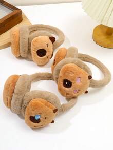 Women's Fluffy Capybara Ear Warmer, Capybara Floral Design Ear Warmer, Fashionable & Warm Ear Warmer For Women In Autumn/Winter Ear Muffs - Capybara - View 4